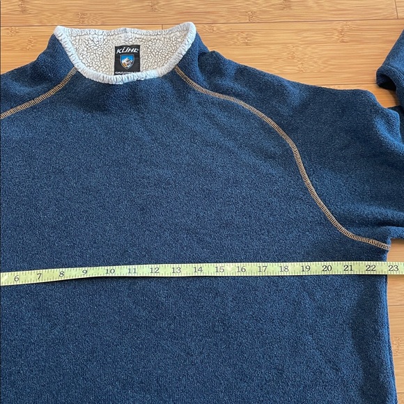 Kuhl Men’s Stovepipe Alfpaca Fleece Pullover Large Shearling-lined Collar Blue - Picture 14 of 16